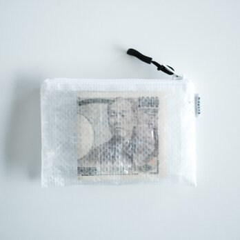 【mini wallet】ポリエチレン素材 / ３つの収納スペース / クリアの画像
