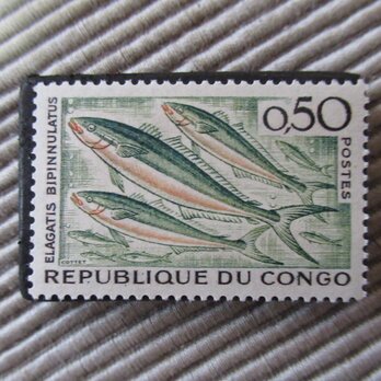コンゴ　海洋生物切手ブローチ8267の画像