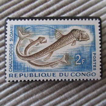 コンゴ　海洋生物切手ブローチ8272の画像