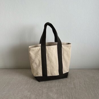 TOTE BAG -bicolor- (L) / ecru × graybrown