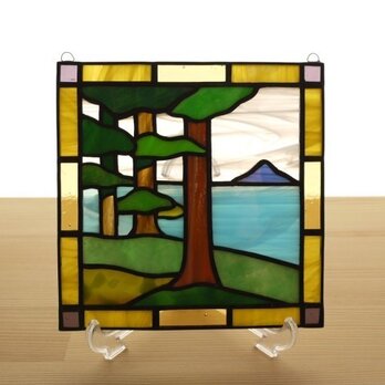 ステンドグラス ミニパネル 樹林 15cmの画像