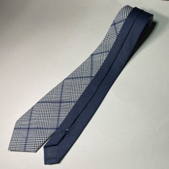 【受注製作】イタリア　バイカラー　プレゼント　ギフト【別途】名入れ　メッセージ　イニシャル　刺繍　ネクタイの画像