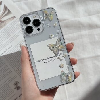 dry flower butterfly case   　　　　　　　　クリアケース　iPhone全機種対応　の画像