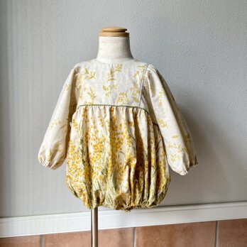 （８０ｃｍ）puffed sleeves romper／mOmen-t・mimosaの画像