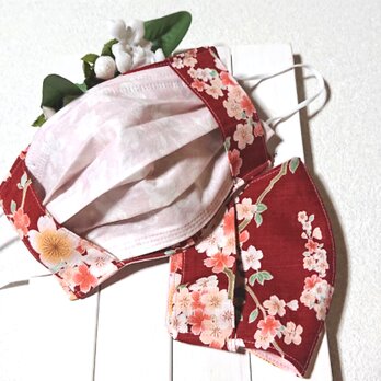 和柄の布マスクカバー『桜日和』不織布マスクが見えるタイプの画像