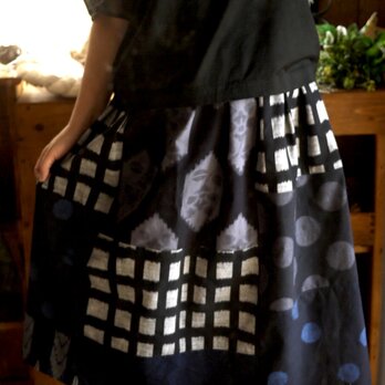 A様専用　久留米絣反物からギャザースカートの画像