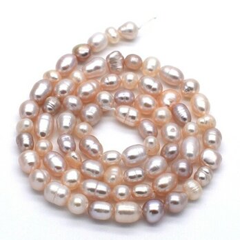連40cm ミックス バロック淡水パール ポテト ライス マルチカラー ナチュラル 素材 材料 真珠の画像