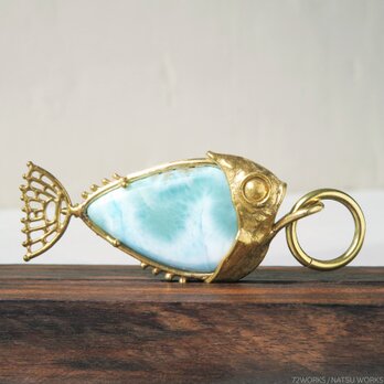 ラリマー フィッシュ チャーム / Larimar Fish charmsの画像