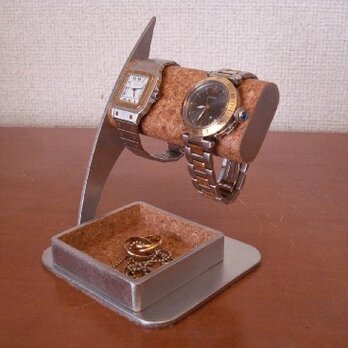 時計スタンド　だ円パイプ2本掛け腕時計スタンドの画像