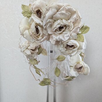 インテリアリース〈アイボリーベージュ薔薇〉H5の画像