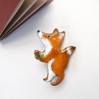 083　こぎつねのブローチ