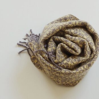手織りカシミアマフラー・・イチョウの画像