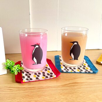 ペアで使えるコウテイペンギンのテーパードグラス〈コースター付〉ペアグラス 結婚祝い 母の日ギフト クリスマスプレゼントの画像