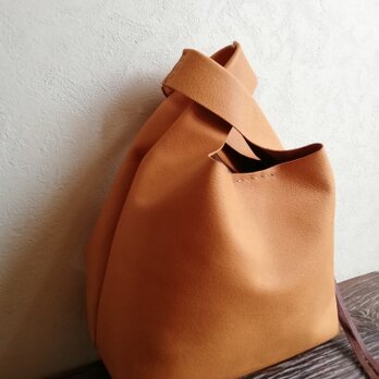 my Bag -mini-　檜皮色✗チョコレート　ピッグスキンレザーの画像