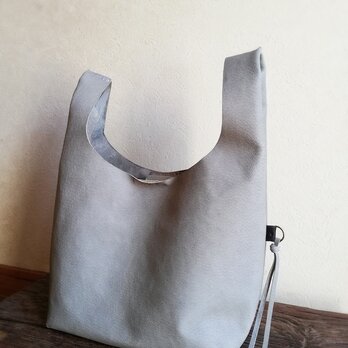 my Bag -mini-　パールグレイ✗黒色　ピッグスキンレザーの画像
