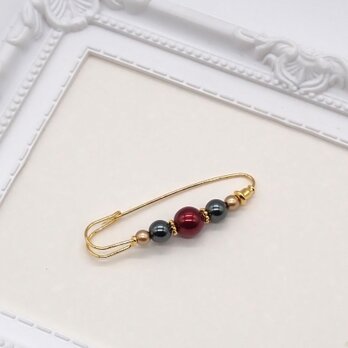 冬色パールブローチ