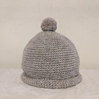 ／pompom knit cap／ greyの画像