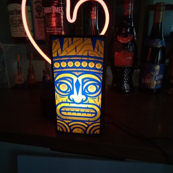 TIKI ティキ像 ハワイアン雑貨 ハワイ サイン ランプ 看板 置物 雑貨 LEDライトBOXの画像