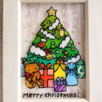 送料無料*ステンドグラス風*クリスマスツリー･クリスマス･ハンドメイド♪の画像