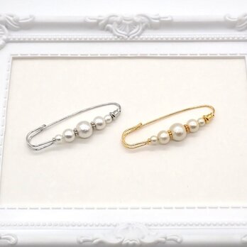 《４色から選べる》コットンパールブローチ