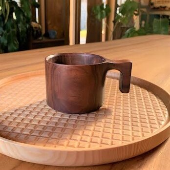 【☆人気シリーズ・プレゼントにも】たっぷり入る 木製マグカップ　wooden mag　ウオールナット0049の画像
