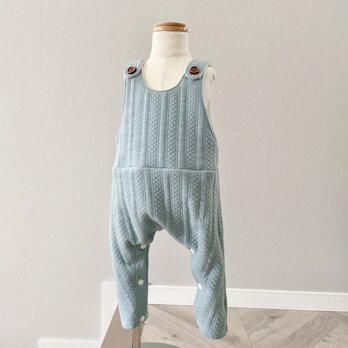 （８０ｃｍ）Quilted knit overalls／ダイヤストライプキルトニットのベイビーサロペットの画像