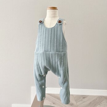（７０ｃｍ）Quilted knit overalls／ダイヤストライプキルトニットのベイビーサロペットの画像