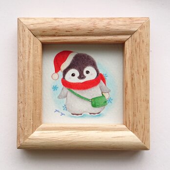 額付ミニイラスト「ペンギンちゃんの冬」の画像