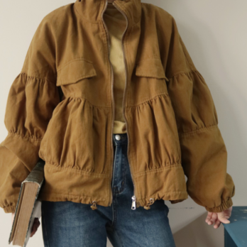 新作 カジュアルなデザインのジャケット 暖かくトップス　綿ジャケット　秋冬~ ブッラクの画像