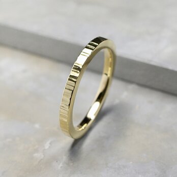 縦槌目 真鍮シックフラットリング 2.0mm幅 VERTICAL｜BRASS RING｜890の画像