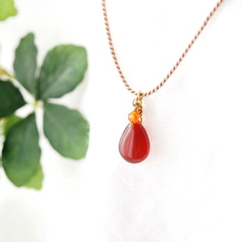 Red Pear Shaped Pendant（レッドアゲート×カーネリアン）の画像