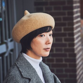 とんがりベレー YOKOI BERET キャメル [YO-BR008-CA]の画像