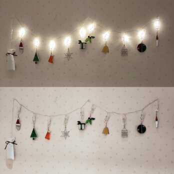 クリスマスの壁飾り＊ケーブルライト（10灯）の画像