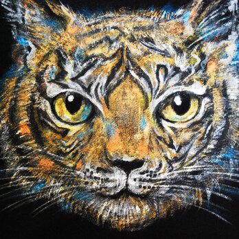 「虎柄に変身★私の猫」ペット　似顔絵 猫 Tシャツ　お好きなポーズ・写真で♪　リアル描写　綿　名入れ　プレゼントの画像