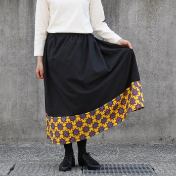 アフリカ布カンガのスカート（カンガ × ビエラ）柔らかく優しい肌触りの画像