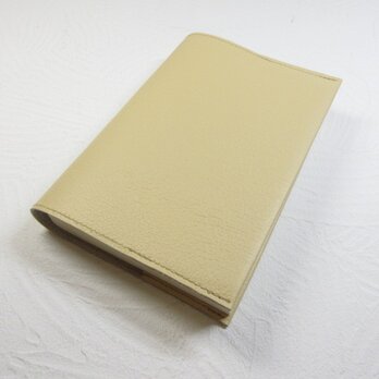 《ゴートスキン》ハヤカワ文庫トールサイズ対応・ベージュスムース・一枚革のブックカバー・0415の画像