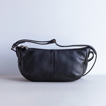 【長財布が入る】本革　2WAY　ショルダーバッグ　ワンショルダー　シュリンクレザー　軽量　牛革　ブラック　牛革　ak-45cs