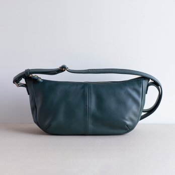 【長財布が入る】本革　2WAY　ショルダーバッグ　ワンショルダー　軽量　牛革　ブルーグリーン　牛革　ak-45cs