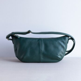 【長財布が入る】本革　2WAY　ショルダーバッグ　ワンショルダー　軽量　牛革　ブルーグリーン　牛革　ak-45cs