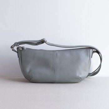 【長財布が入る】本革　2WAY　ショルダーバッグ　ワンショルダー　シュリンクレザー　軽量　牛革　グレー　牛革　ak-45cs