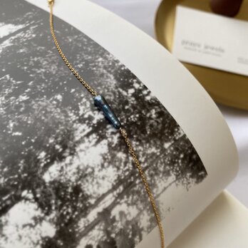 14kgf Freshwater Pearls Chain Bracelet シンプル淡水パールチェーンブレスレット ピーコックの画像