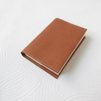 《ゴートスキン》文庫本サイズ対応・一枚革のブックカバー・キャメル・0693の画像