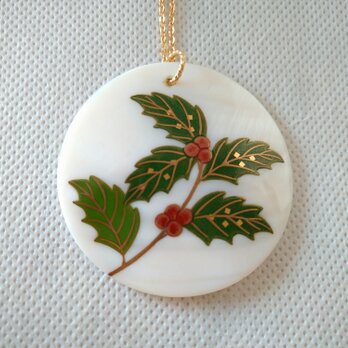 イケチョウ貝柊蒔絵ペンダント