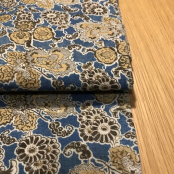 名古屋帯＊和更紗（藍地草花文様）の画像