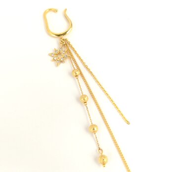 片耳イヤーカフ[Star and long chain]の画像