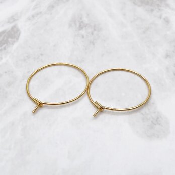 [10個] サージカルステンレス316L フープピアス シンプル ゴールド系 20mm 金属アレルギー対応 金具