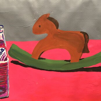 木馬と瓶のファンタの画像