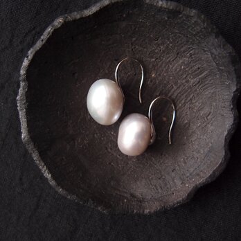 【Gray／X Large】Baby Spoon Pearl Earrings／ベビースプーン バロックパールピアス14mmの画像