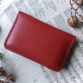 イタリア革の名刺入れ／赤