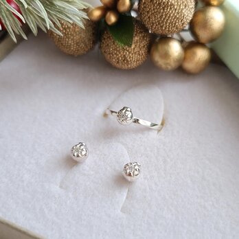 【Noel✧】ornament RING ＆ Pierced Earring SET / クリスマスの画像